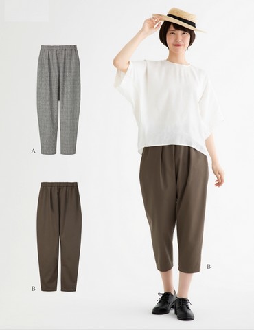 レディス　ボトムス・裾すっきり タックパンツ(型紙)