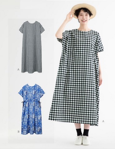 レディス・ゆったりワイドワンピース(型紙)
