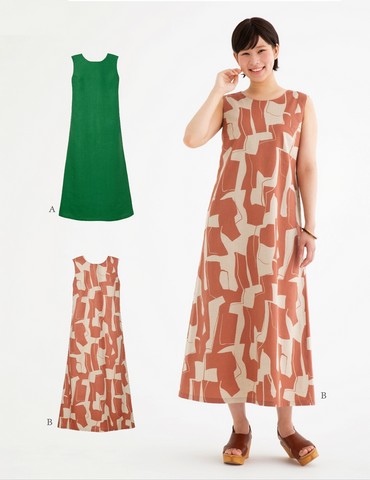 おとな・Ａラインノースリーブワンピース(型紙)